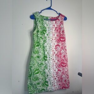 Lilly Pulitzer Jubilee Shift Dress Daquiri Pink And Grasshopper Green